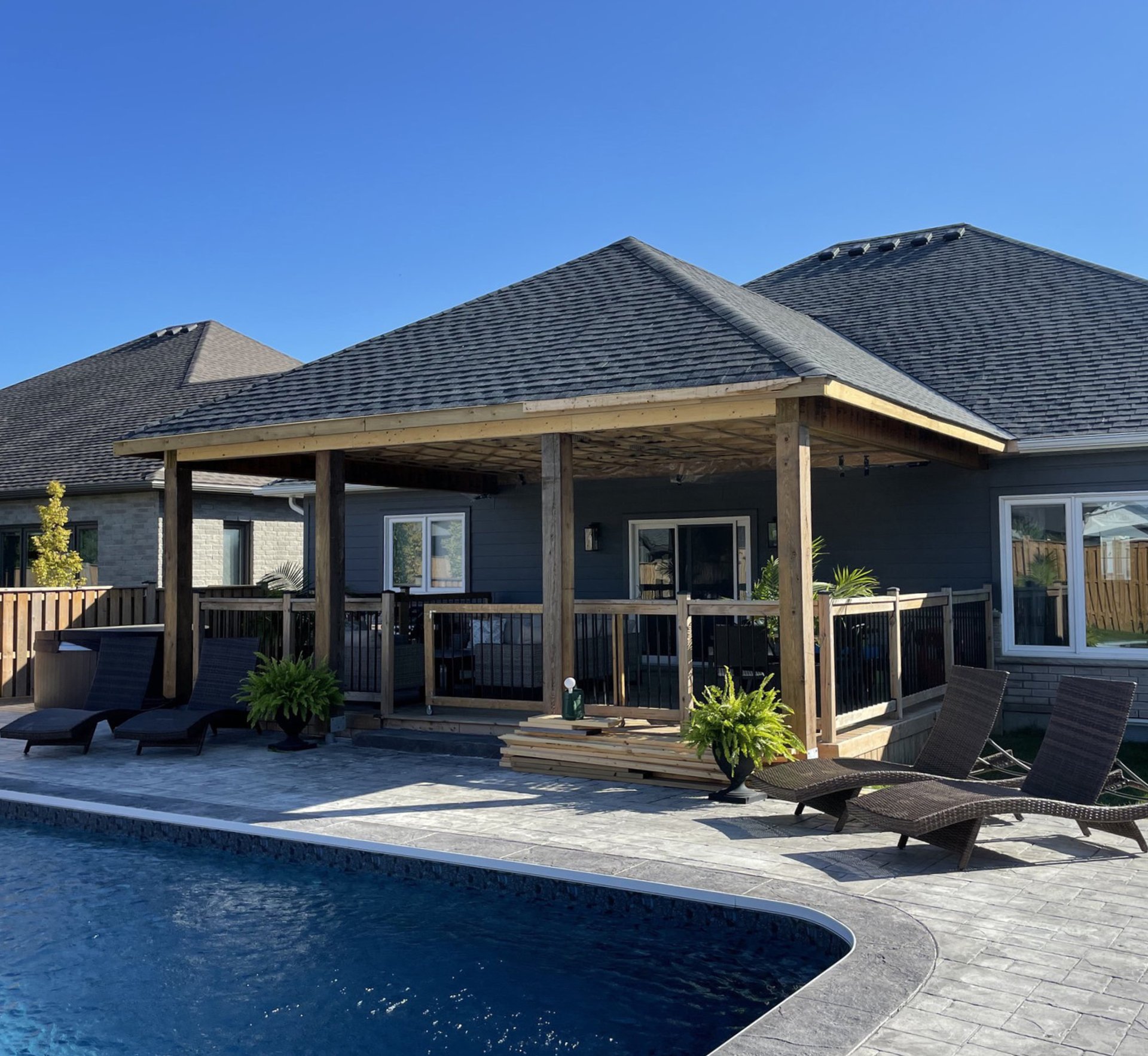 house with timber porch